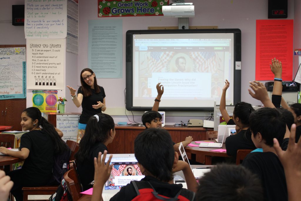 Teacher in classroom